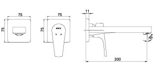 Встраиваемый смеситель для раковины E.C.A. Niobe 102167613EX-KK хром